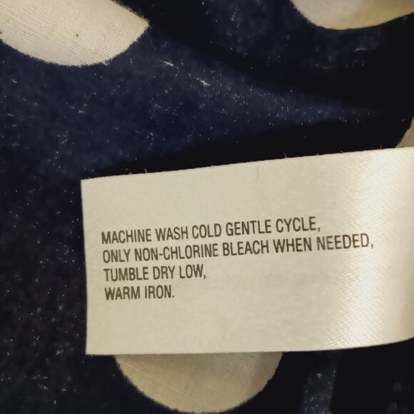 Gap Women's Navy Fox Print Polka Dot The Fitted Boyfriend Cotton Shirt Size S - Picture 12 of 15